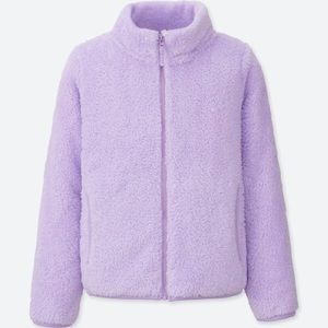 Uniqlo FLUFFY YARN FLEECE FULL ZIP JACKET M light purple lilac super soft & cozy